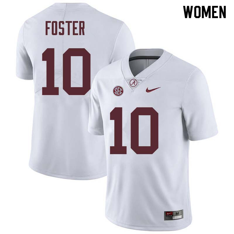 Alabama Crimson Tide Women's Reuben Foster #10 White NCAA Nike Authentic Stitched College Football Jersey MF16Y05ZS